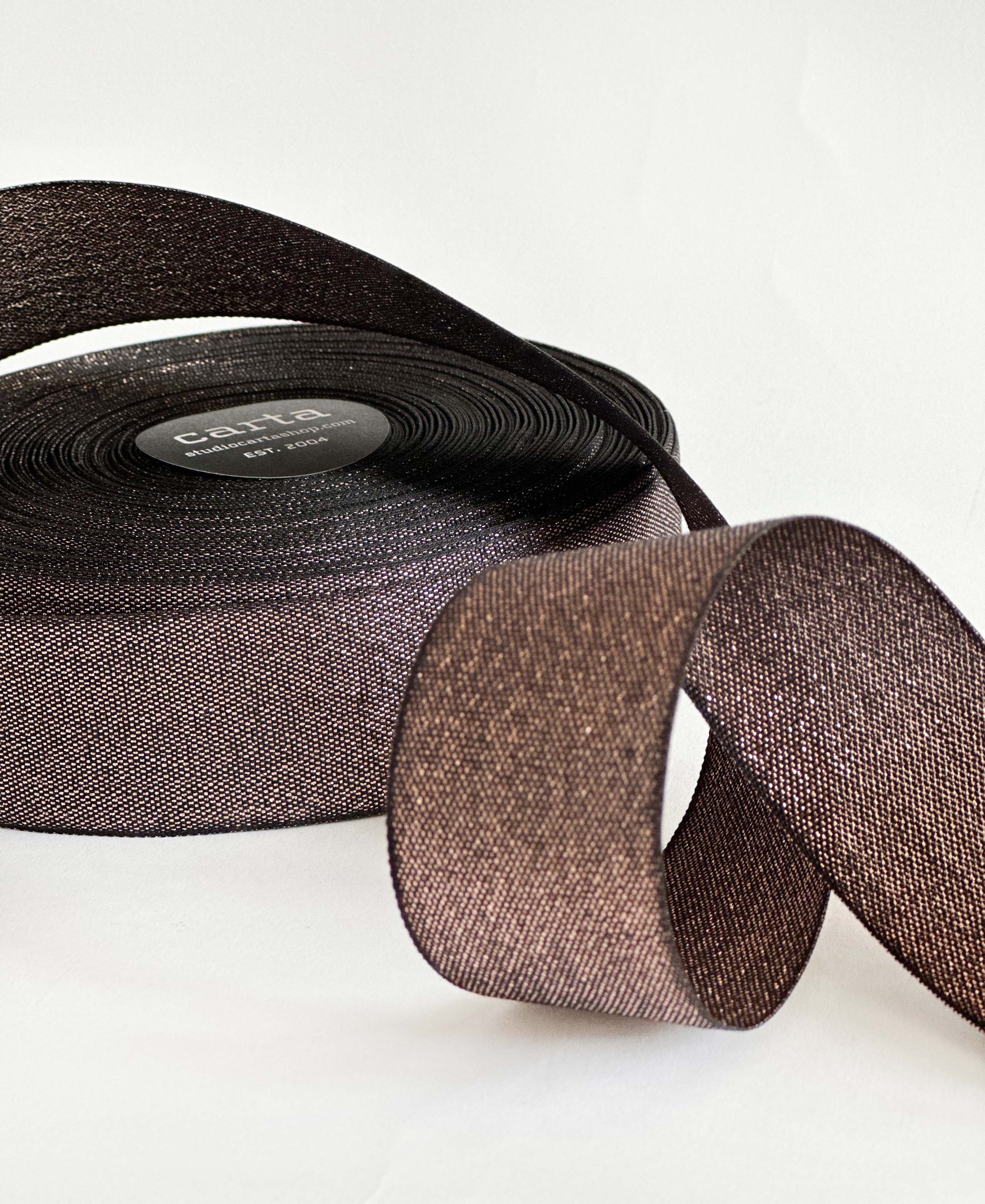 Heavy Ribbon Metallic woven cotton ribbon 1 ½” width, roll of 44 yards ...