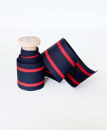 Wood spool striped cotton ribbon