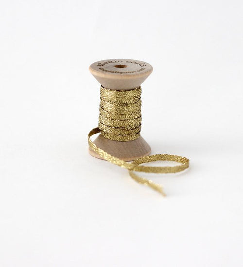 Metallic Braided ribbon wood spool