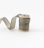 Metallic Loose weave ribbon - wood spool 3 yards