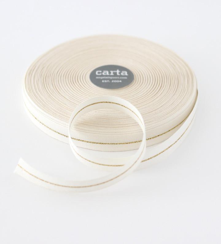 Metallic Line Tight weave cotton ribbon 5/8