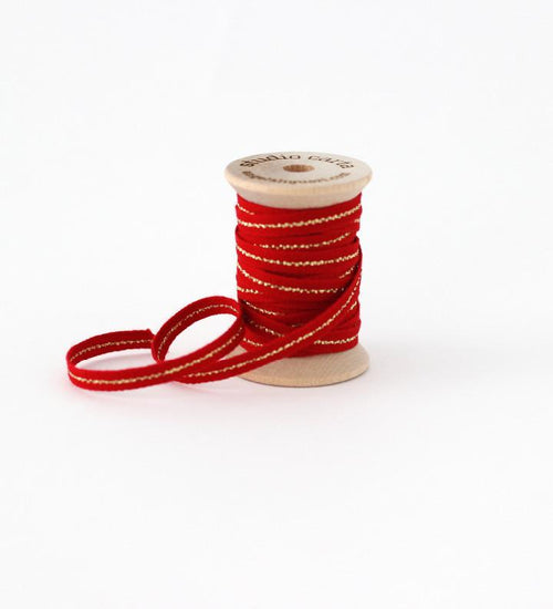 Metallic Line ribbon Wood Spool - 1/4" width