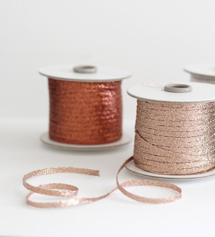 Metallic braided ribbon 1/8" width